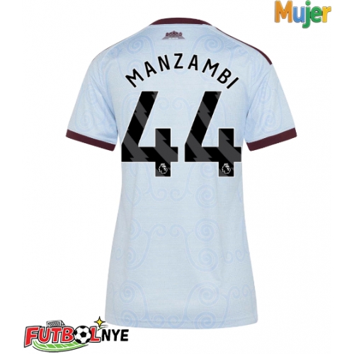 Camiseta Aston Villa Johan Manzambi #44 Tercera Equipación para mujer 2026-27 manga corta